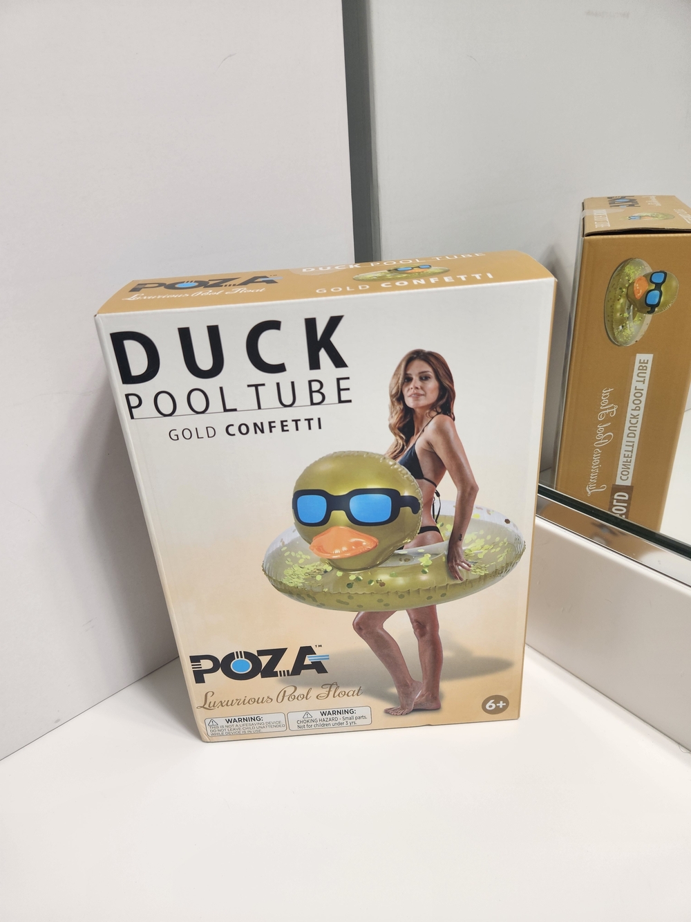 DUCK Pool Tube Gold Confetti Inflatable Pool Float - Picture 2 of 3